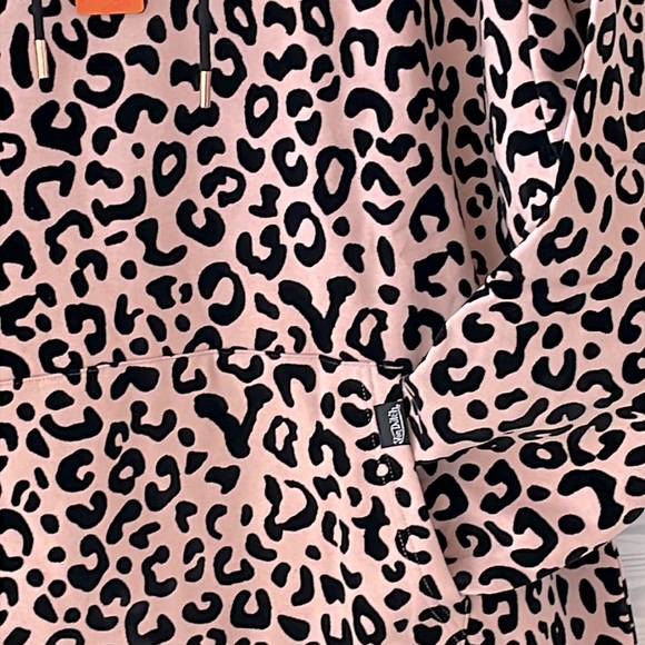 VON DUTCH‎ Unisex Dirty Pink Cheetah Animal Print Hoodie - Picture 4 of 8
